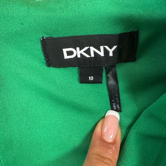 DKNY Women's Bubble-Sleeve Scuba-Crepe Midi Green Dress Size 10. C14 - Picture 16 of 17